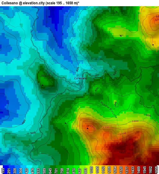 Collesano elevation map