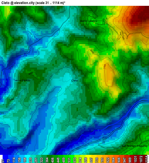 Cleto elevation map