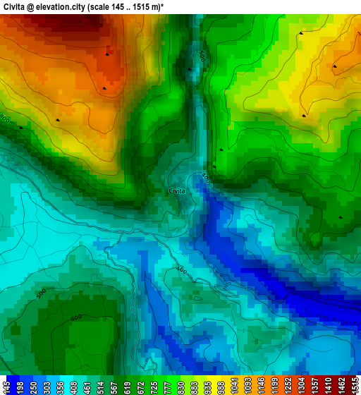 Civita elevation map