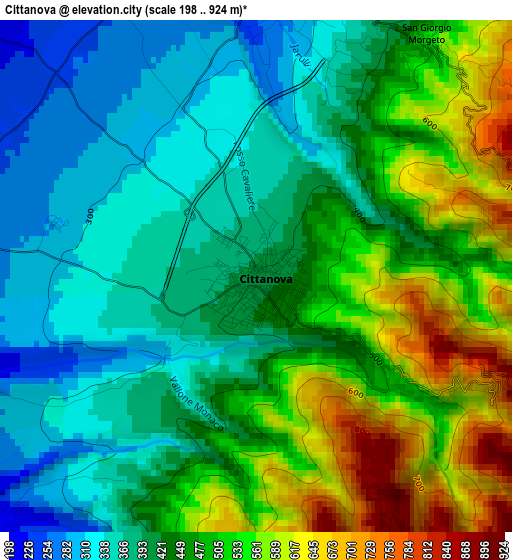 Cittanova elevation map