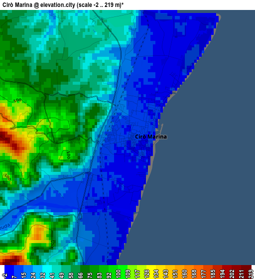 Cirò Marina elevation map