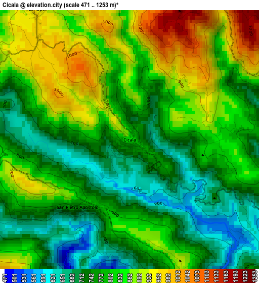 Cicala elevation map