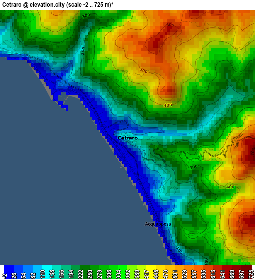 Cetraro elevation map