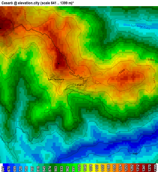 Cesarò elevation map