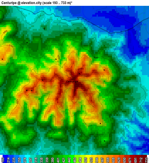 Centuripe elevation map