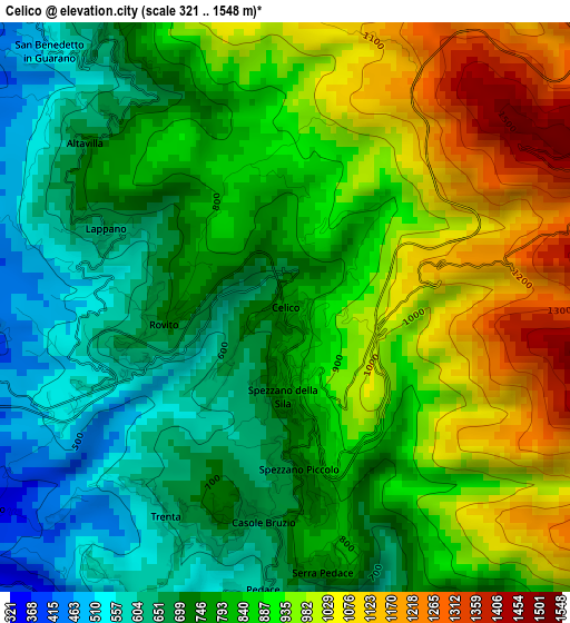Celico elevation map