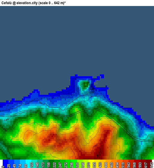 Cefalù elevation map