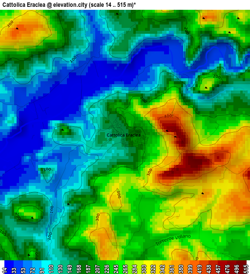 Cattolica Eraclea elevation map