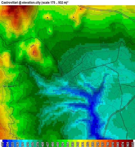 Castrovillari elevation map