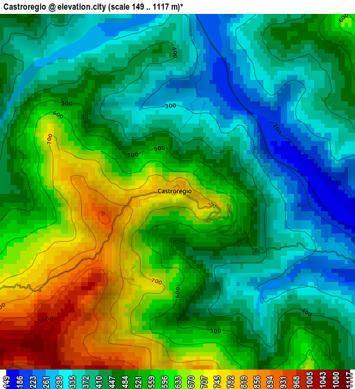 Castroregio elevation map