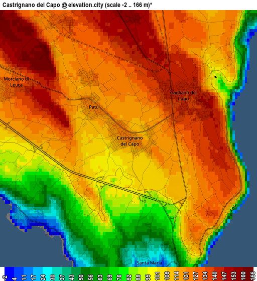 Castrignano del Capo elevation map