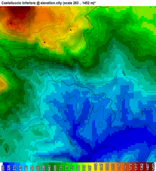 Castelluccio Inferiore elevation map