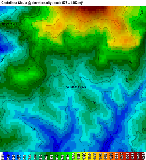 Castellana Sicula elevation map