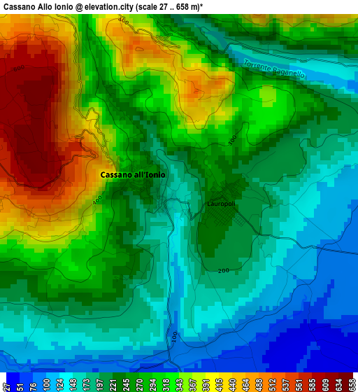 Cassano Allo Ionio elevation map