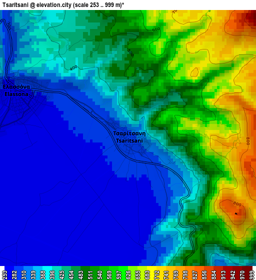 Tsarítsani elevation map