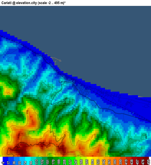 Cariati elevation map