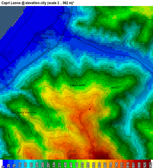 Capri Leone elevation map