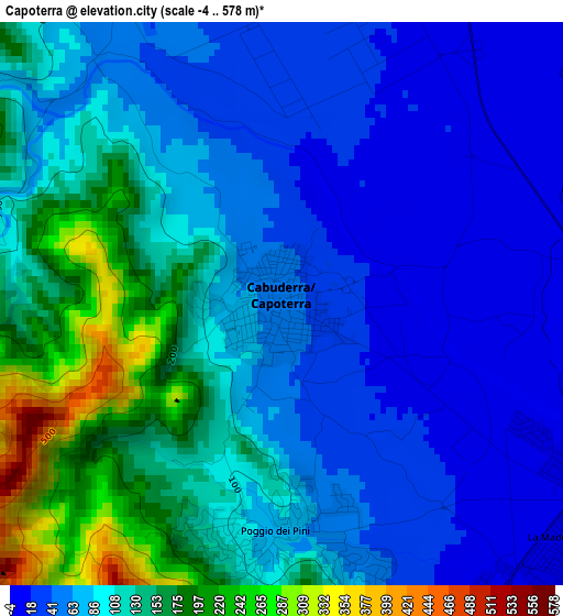 Capoterra elevation map