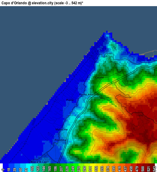 Capo d'Orlando elevation map