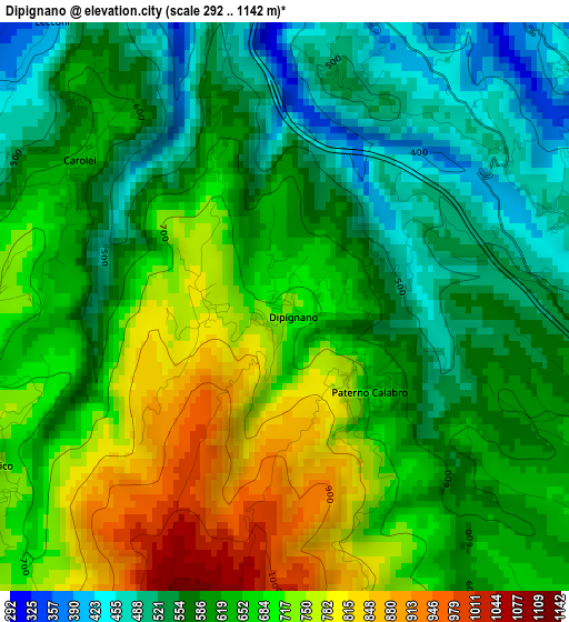 Dipignano elevation map