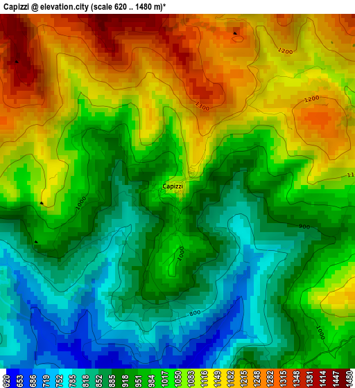 Capizzi elevation map