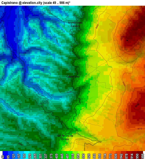 Capistrano elevation map