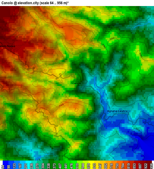 Canolo elevation map