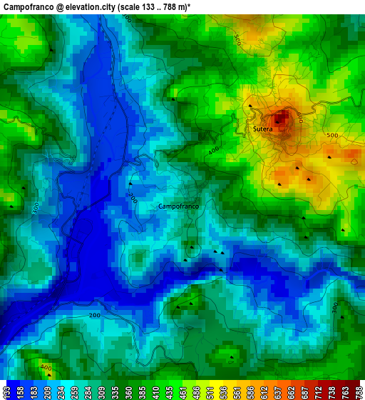 Campofranco elevation map