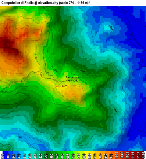 Campofelice di Fitalia elevation map