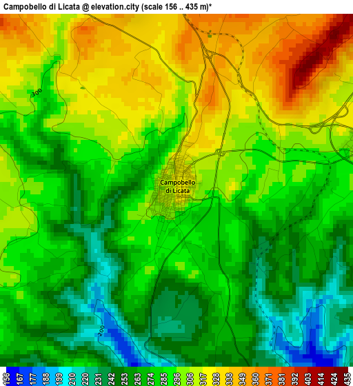 Campobello di Licata elevation map