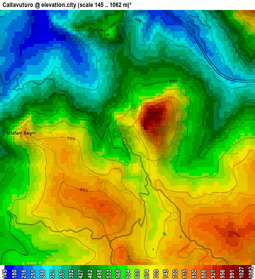 Caltavuturo elevation map