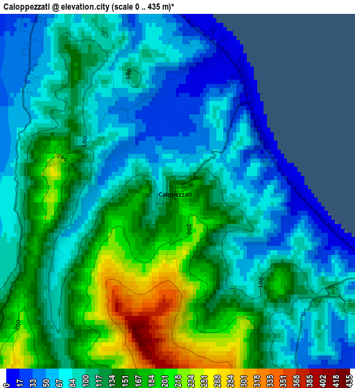 Caloppezzati elevation map