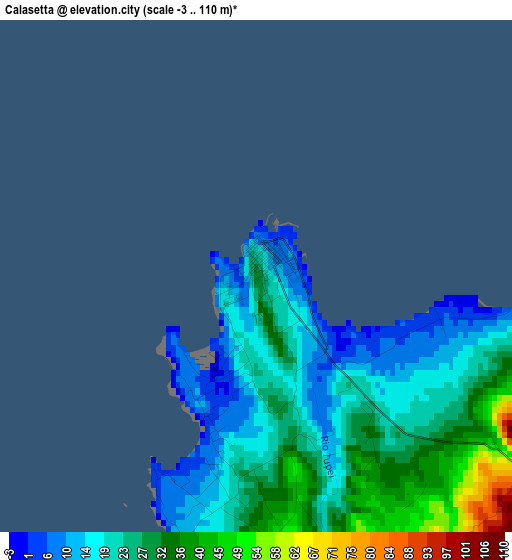 Calasetta elevation map