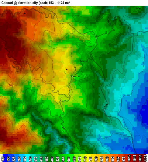 Caccuri elevation map