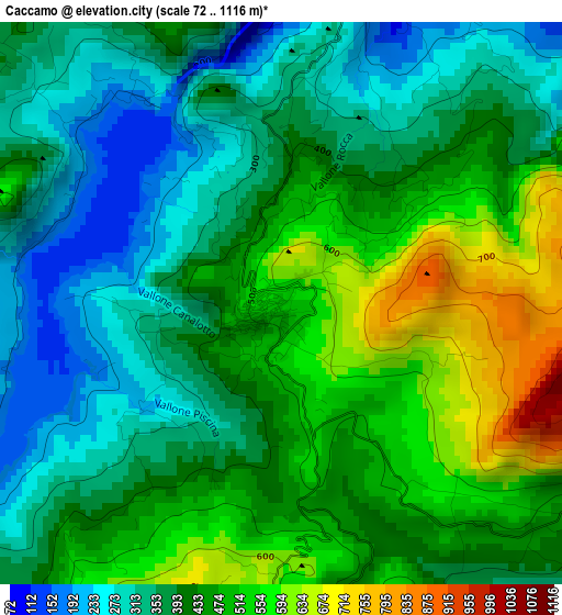 Caccamo elevation map