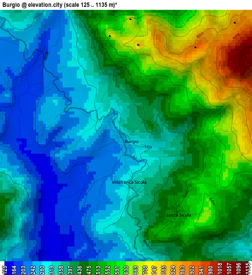 Burgio elevation map