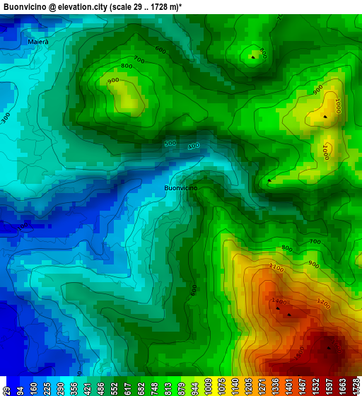 Buonvicino elevation map