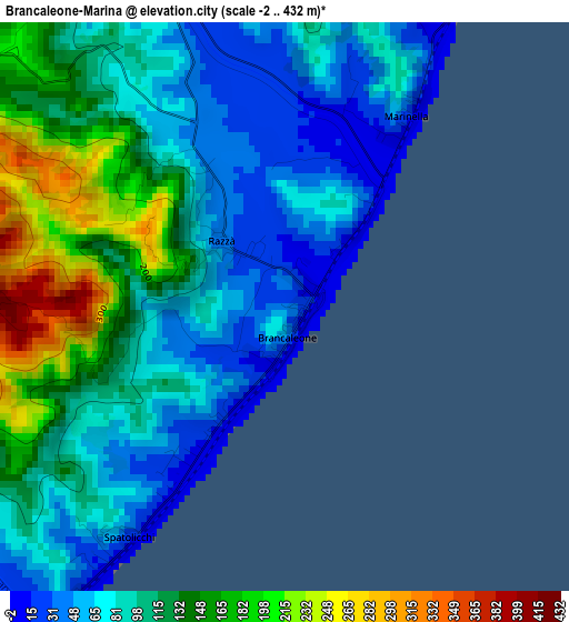 Brancaleone-Marina elevation map