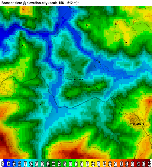 Bompensiere elevation map