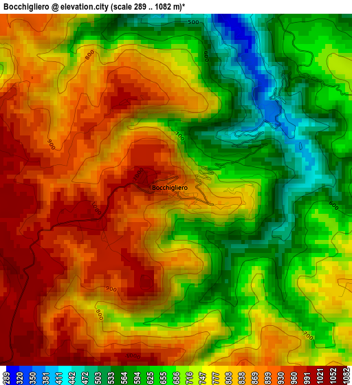 Bocchigliero elevation map