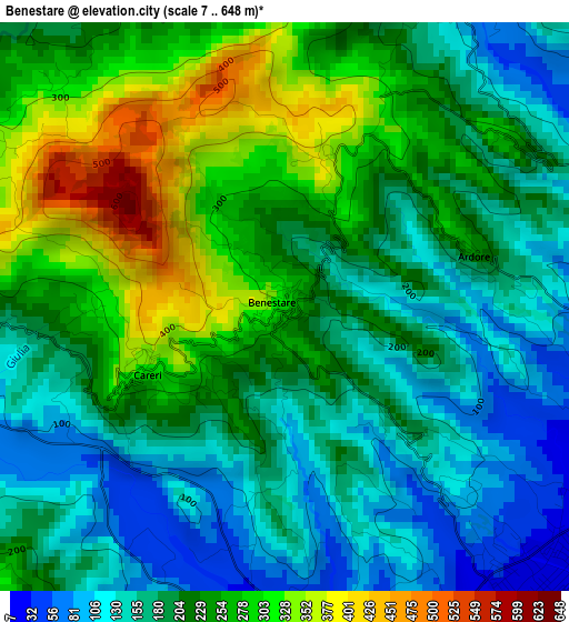 Benestare elevation map