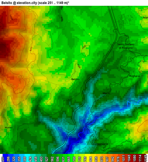 Belsito elevation map