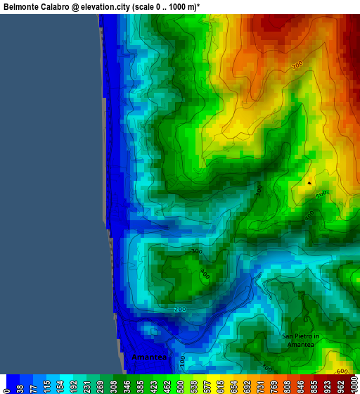 Belmonte Calabro elevation map