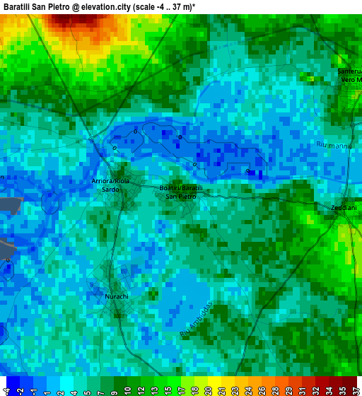 Baratili San Pietro elevation map