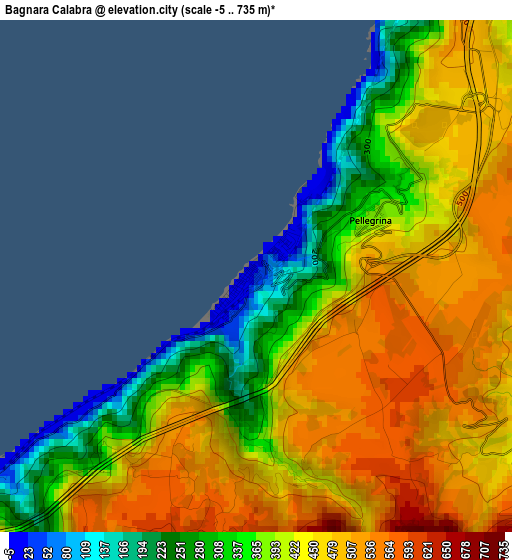 Bagnara Calabra elevation map