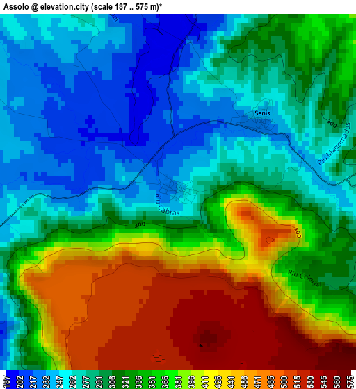 Assolo elevation map