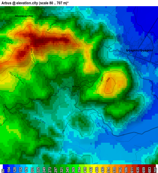 Arbus elevation map