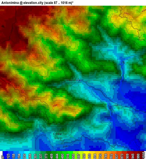Antonimina elevation map