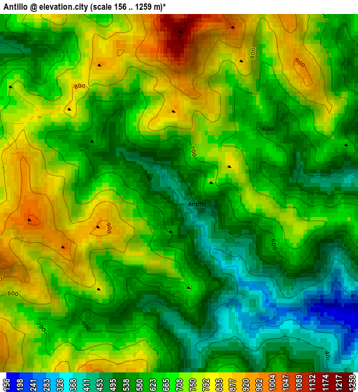 Antillo elevation map