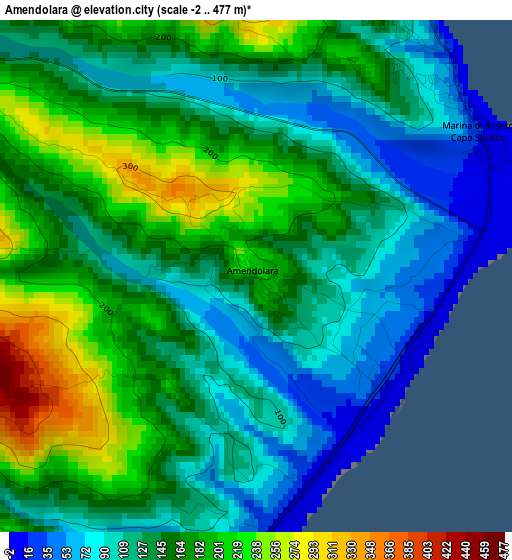 Amendolara elevation map